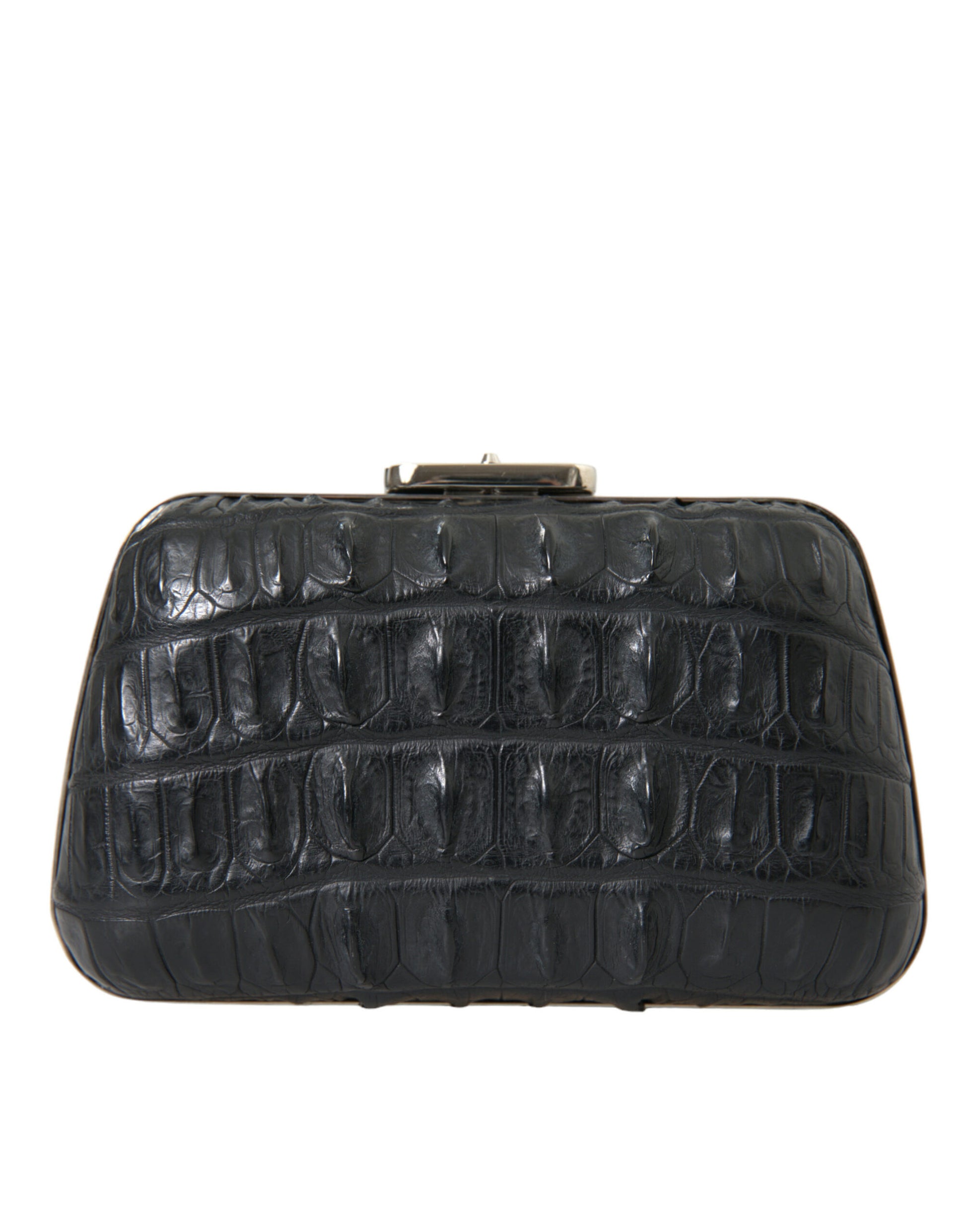 Black crocodile skin clutch purse