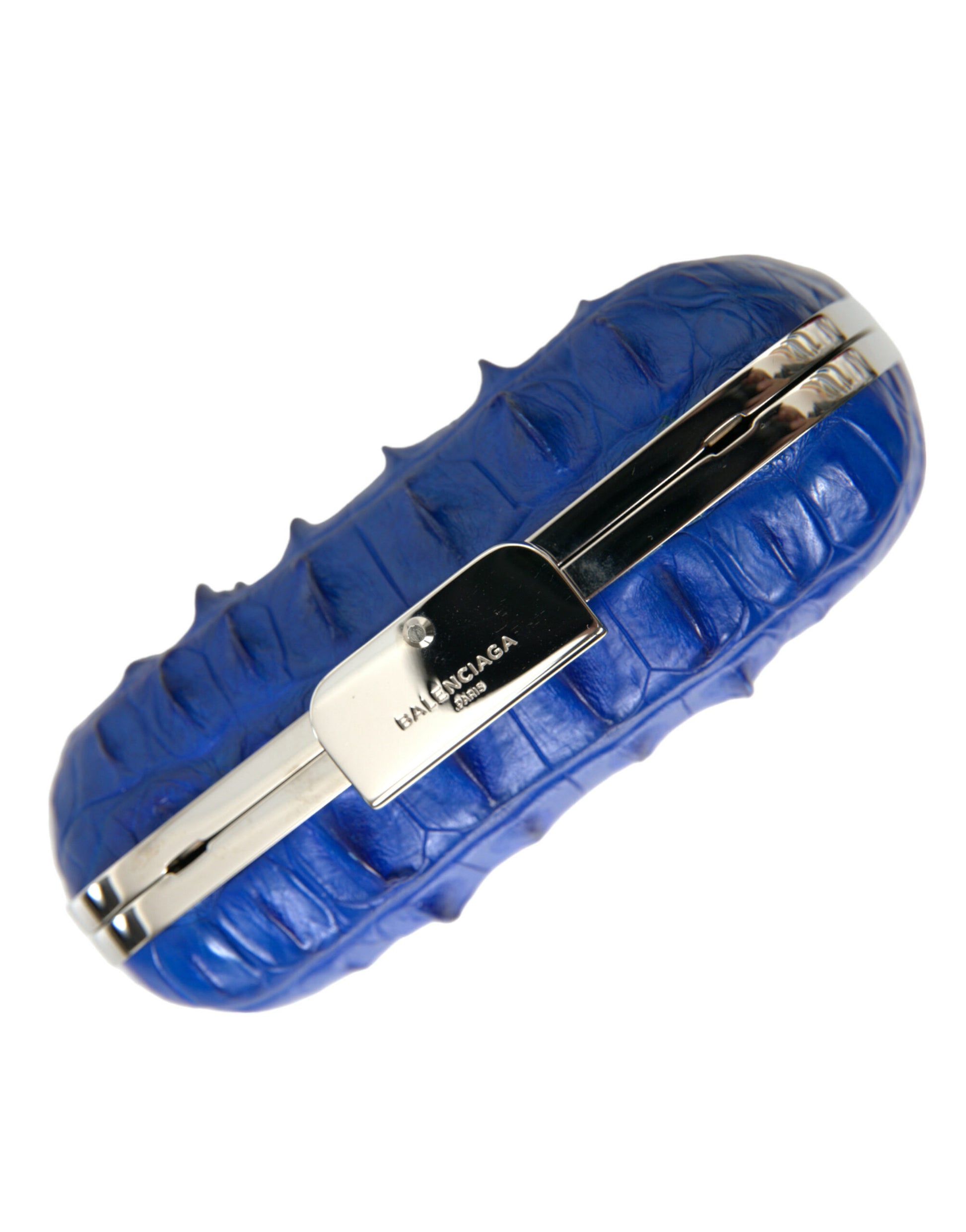 Blue watch band with silver buckle