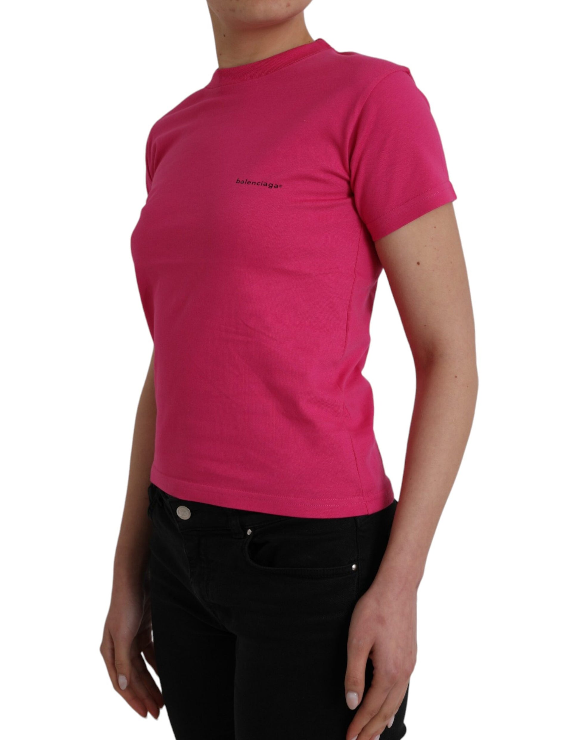 Pink short sleeve t-shirt on a person