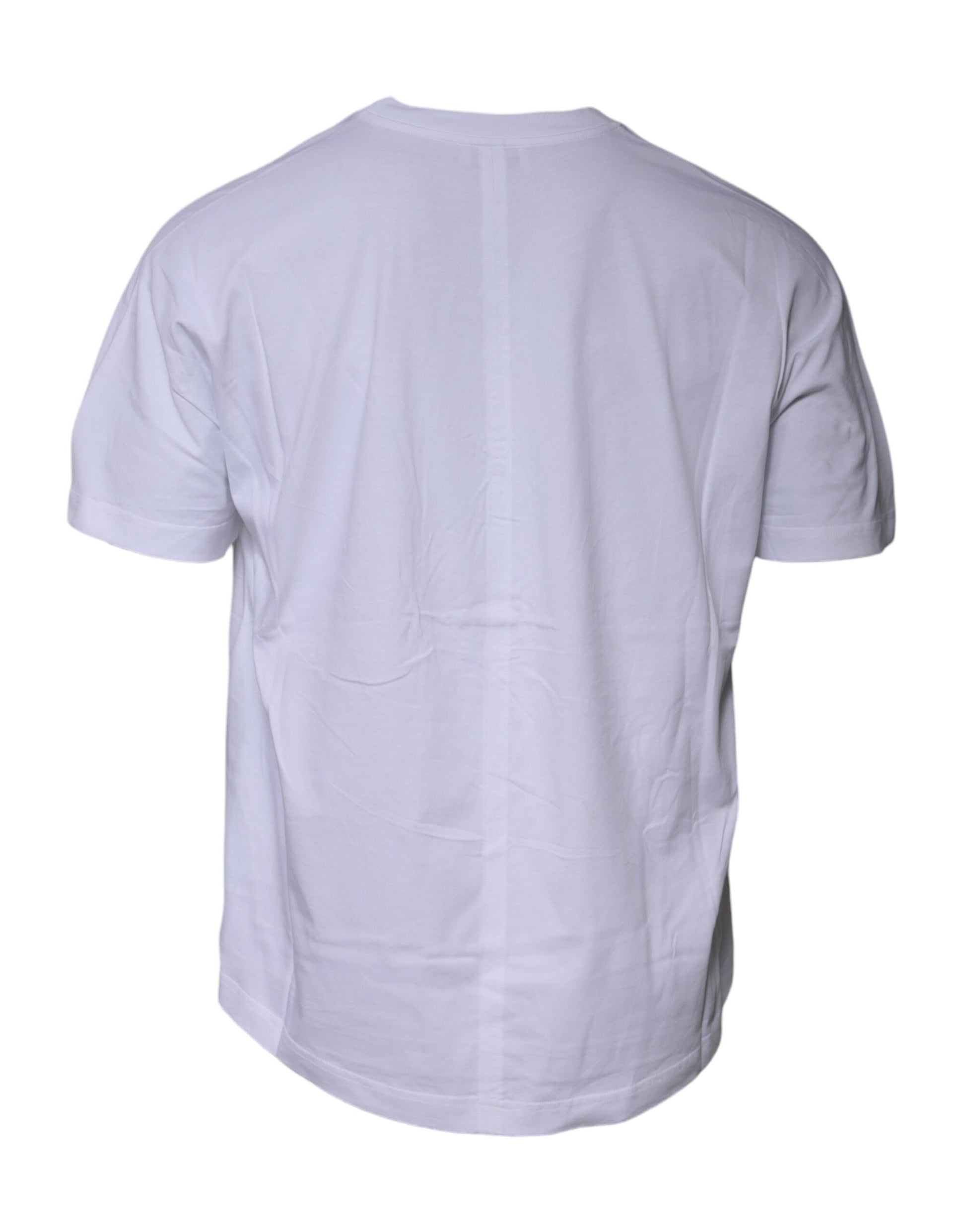 Back view of a plain white t-shirt
