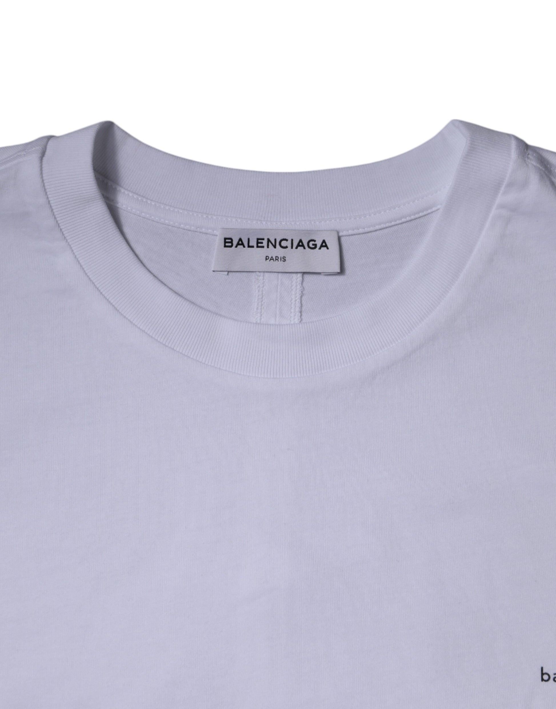 White t-shirt with brand logo on neckline