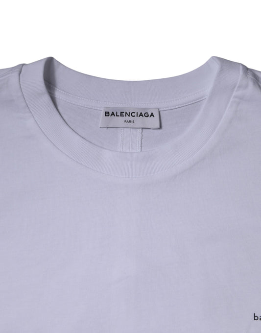 White t-shirt with brand logo on neckline