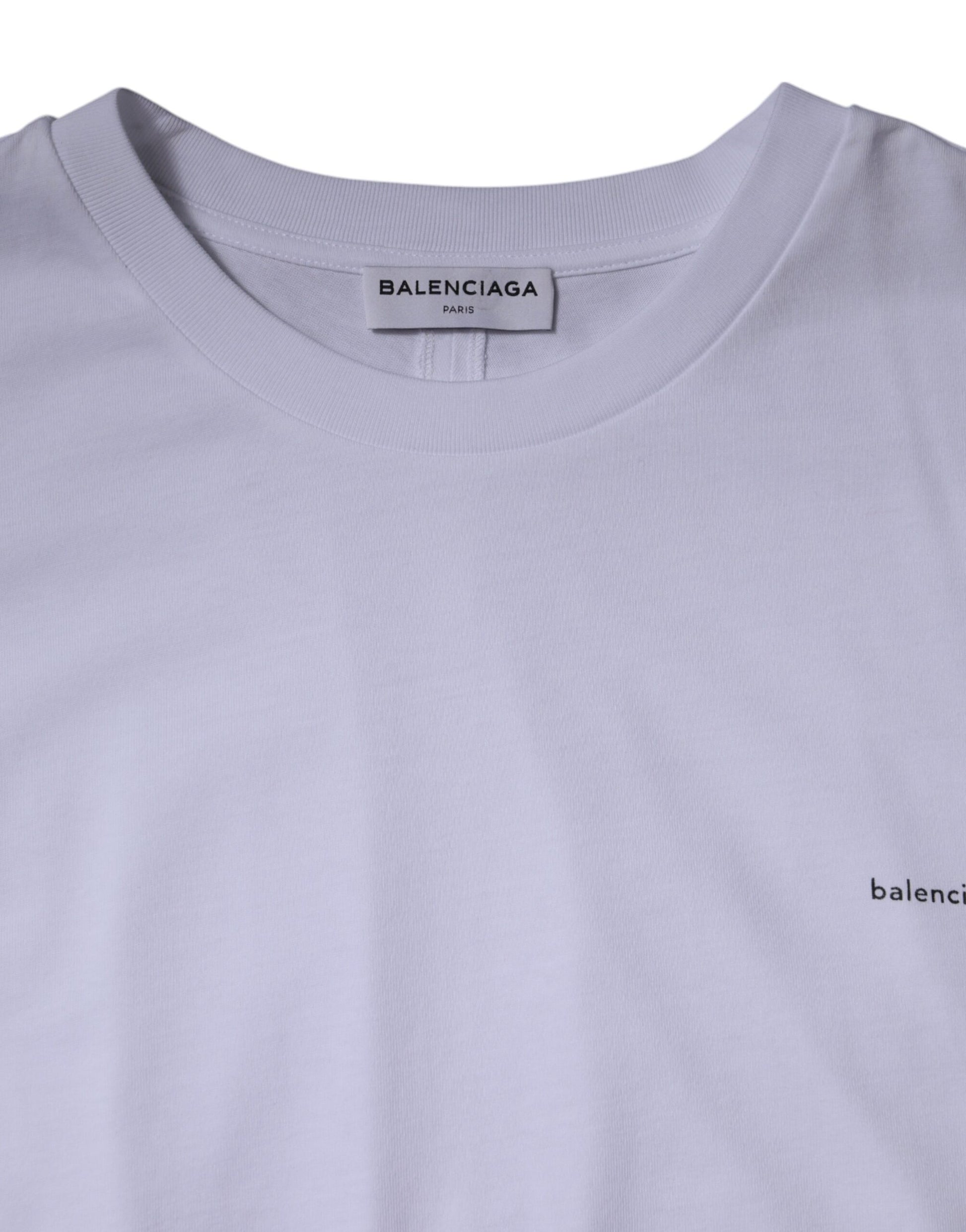 Purple striped shirt with white logo on front