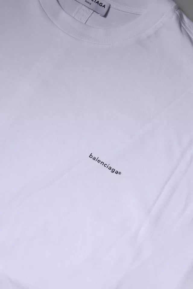 White t-shirt with balanced logo on front