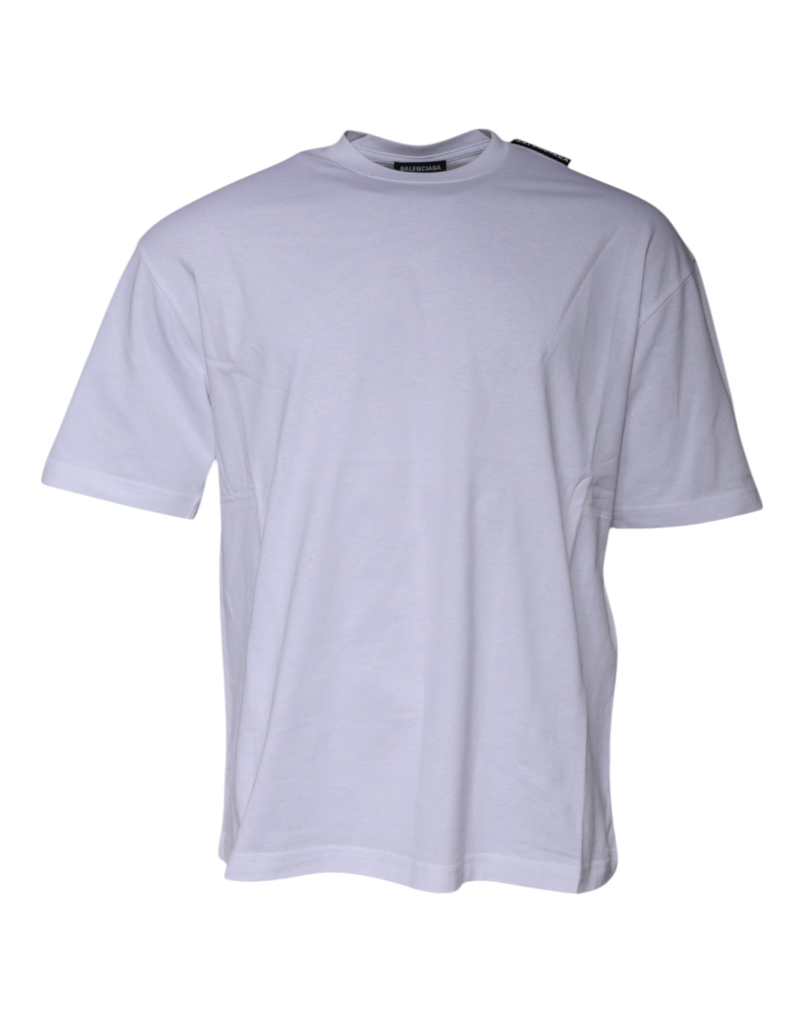White short sleeved t-shirt on a hanger
