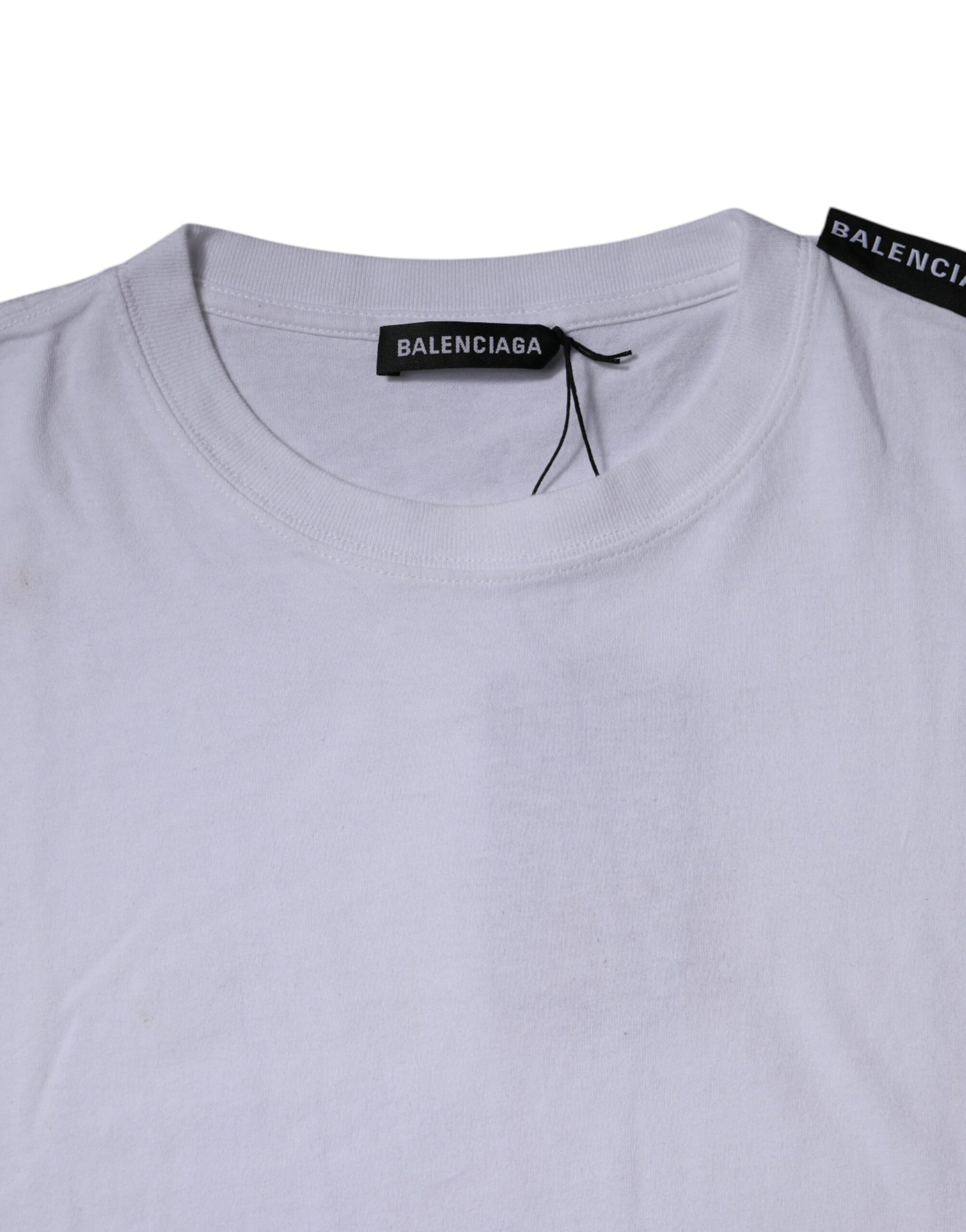 Grey cotton t-shirt with black label