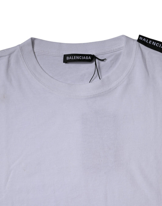 Grey cotton t-shirt with black label
