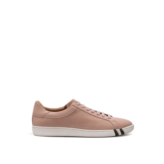 Pink sneaker with white sole and laces