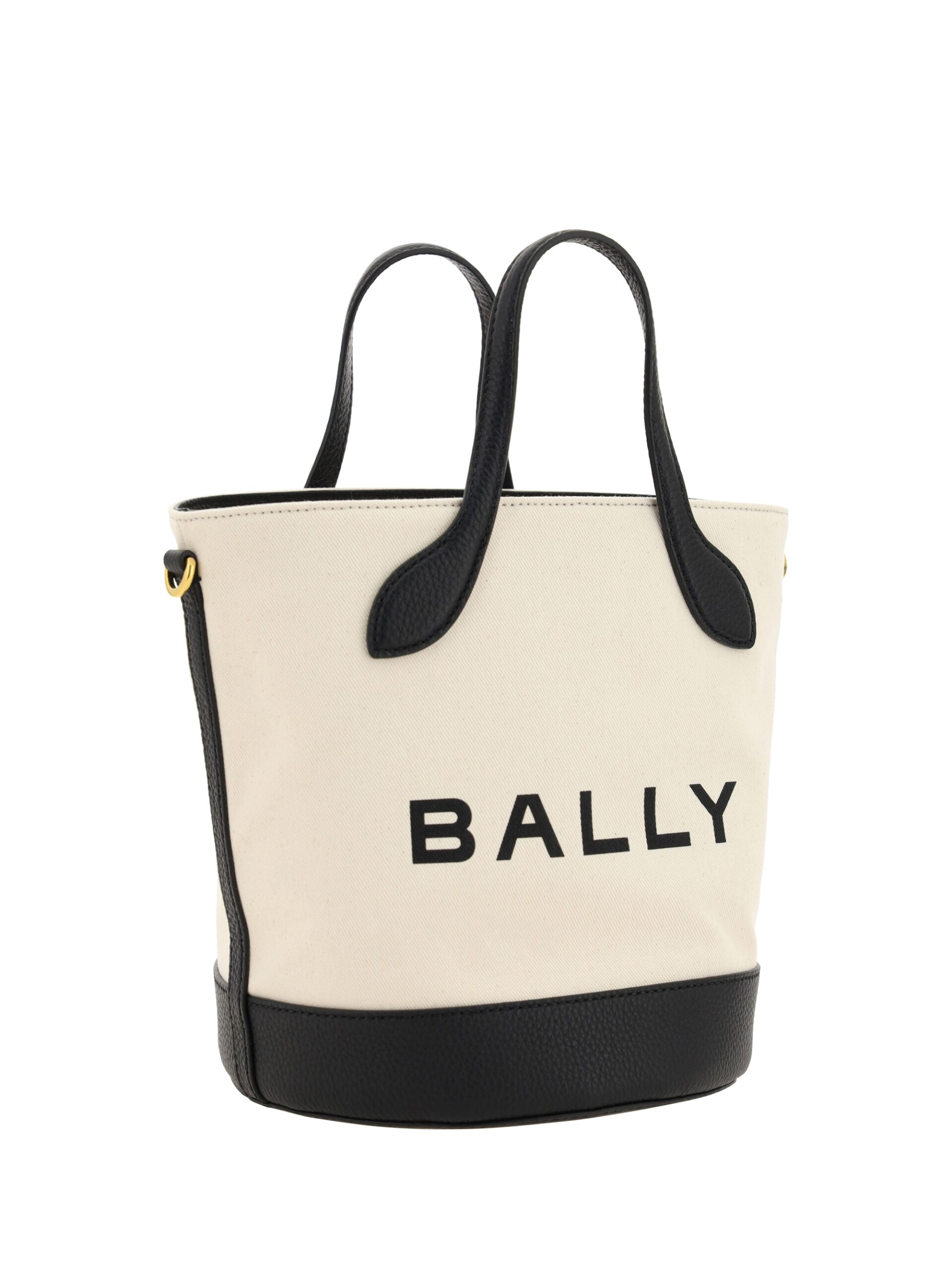 Large tote bag with black handles and a black trim around the base