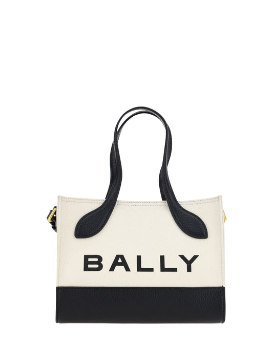 Black and white handbag with strap
