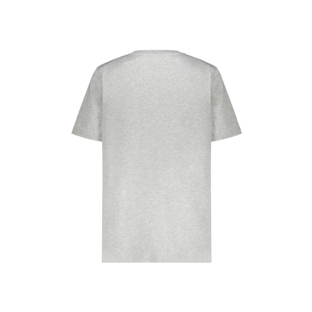 A gray cotton t-shirt with short sleeves