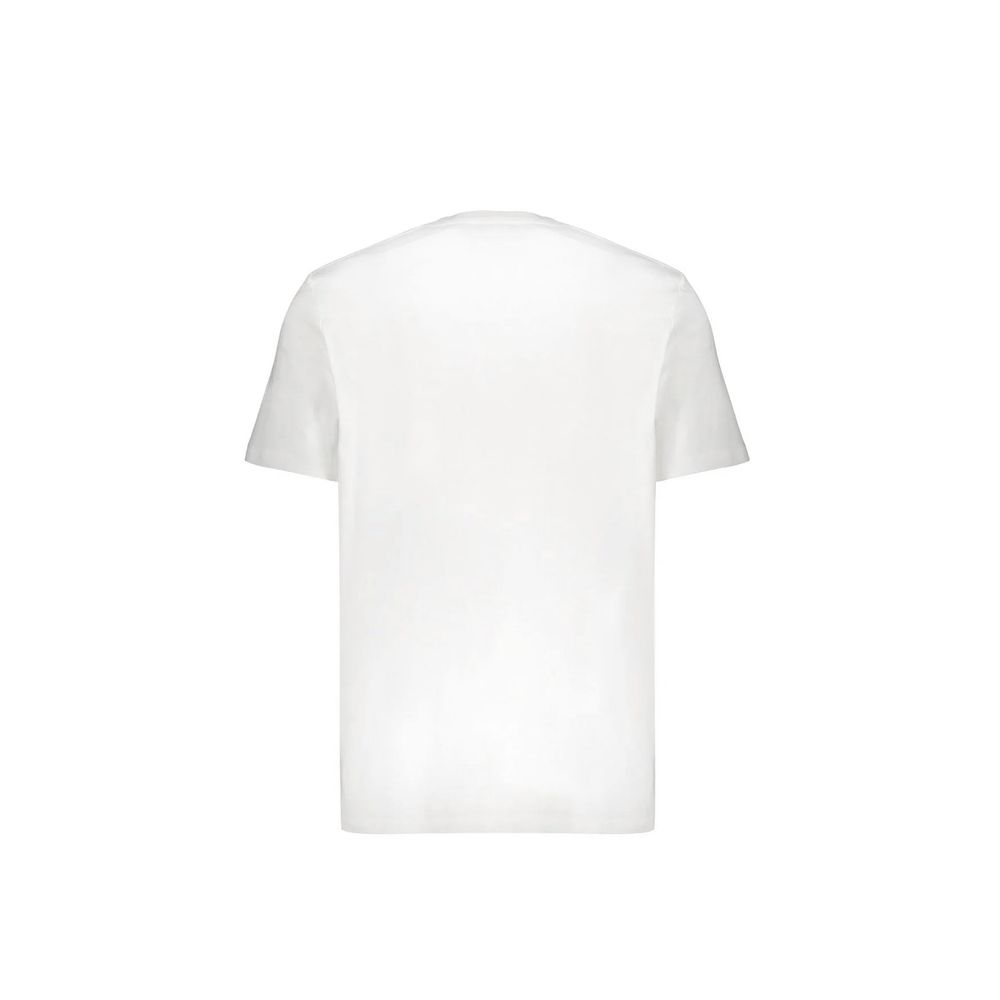 A white cotton t-shirt with short sleeves