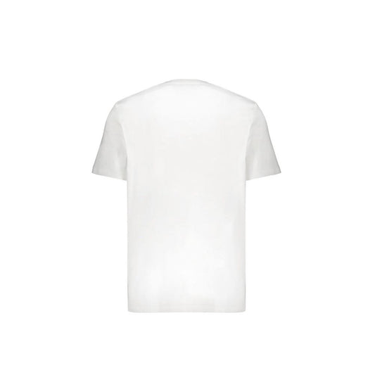 A white cotton t-shirt with short sleeves