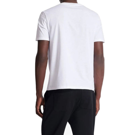 A white cotton t-shirt with short sleeves