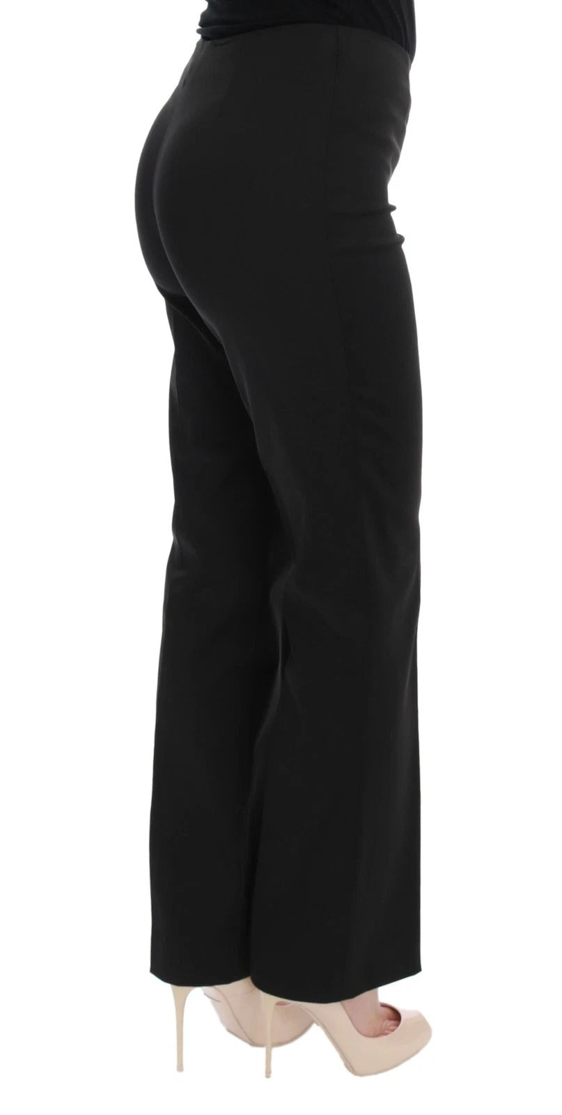 Pair of black pants with flared legs
