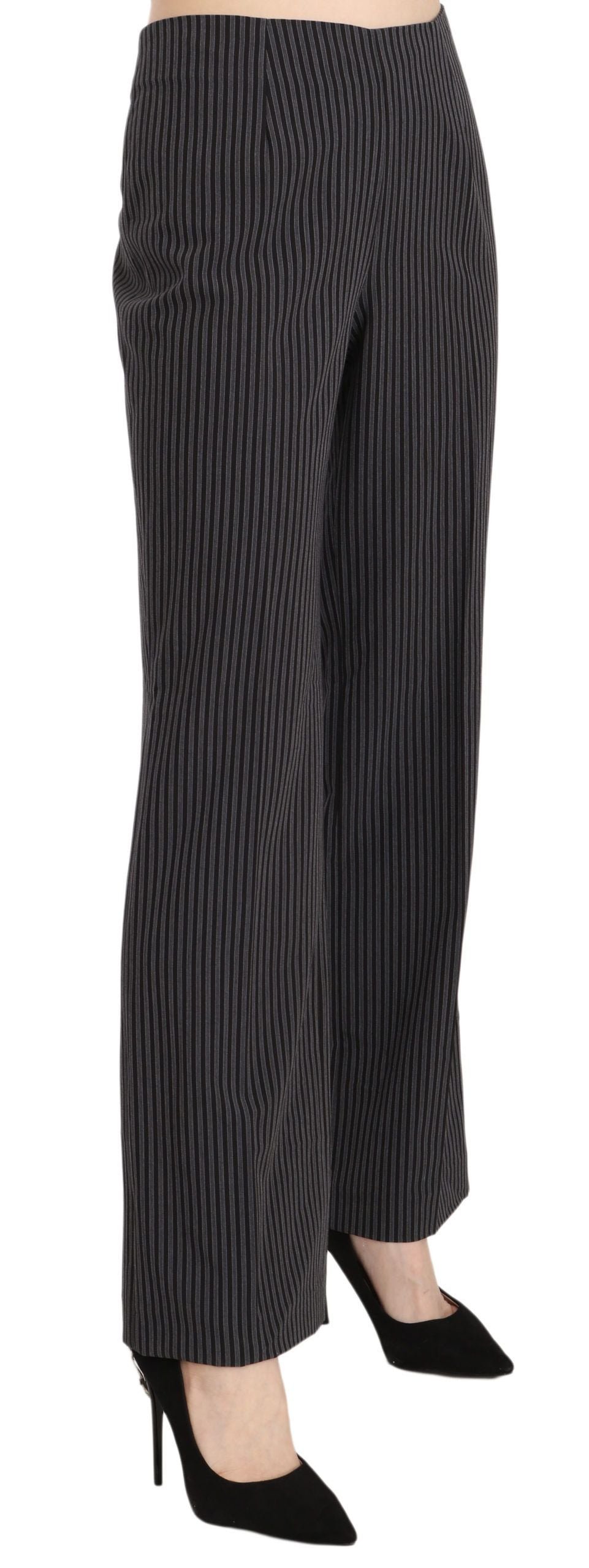 Pair of black pants with a patterned design