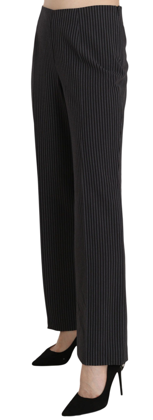 Pair of black pants with a patterned design