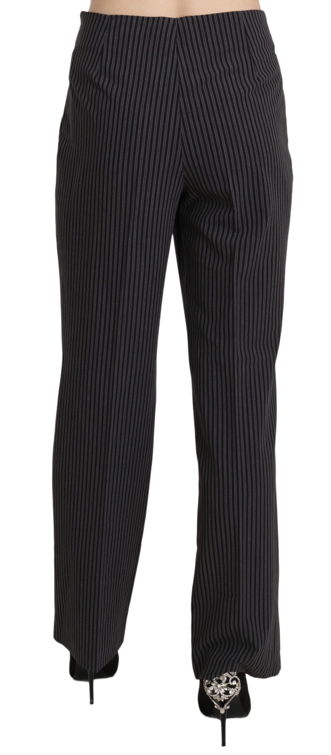 Pair of black pants with a patterned design