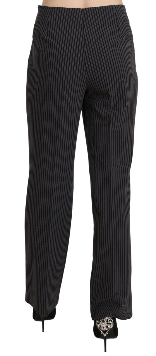 Pair of black pants with a patterned design