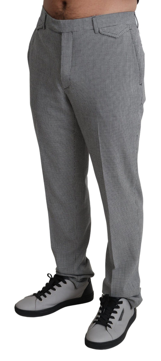 A pair of gray wool checkered dress pants designed for men. They are part of the Ben Civenga brand and appear