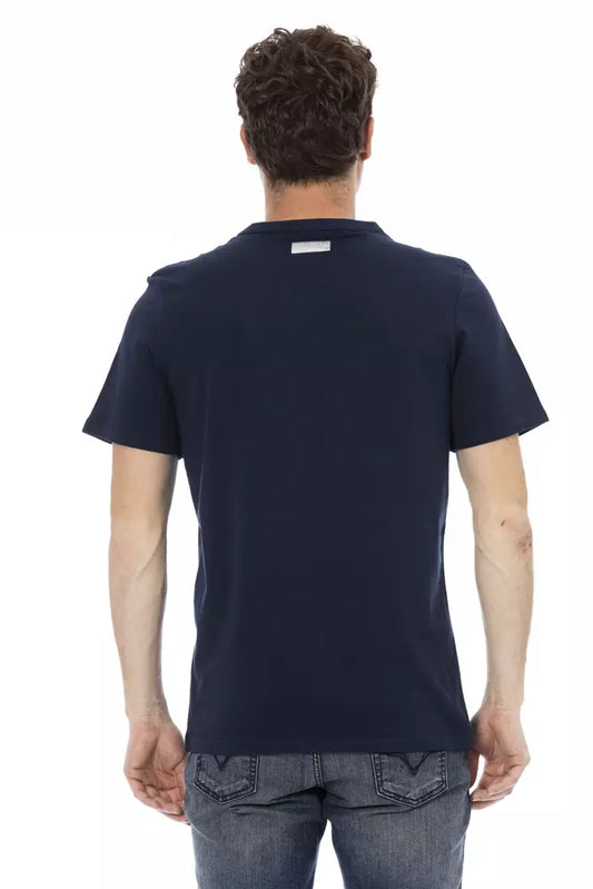 Navy blue short sleeve men's t-shirt with a crew neckline