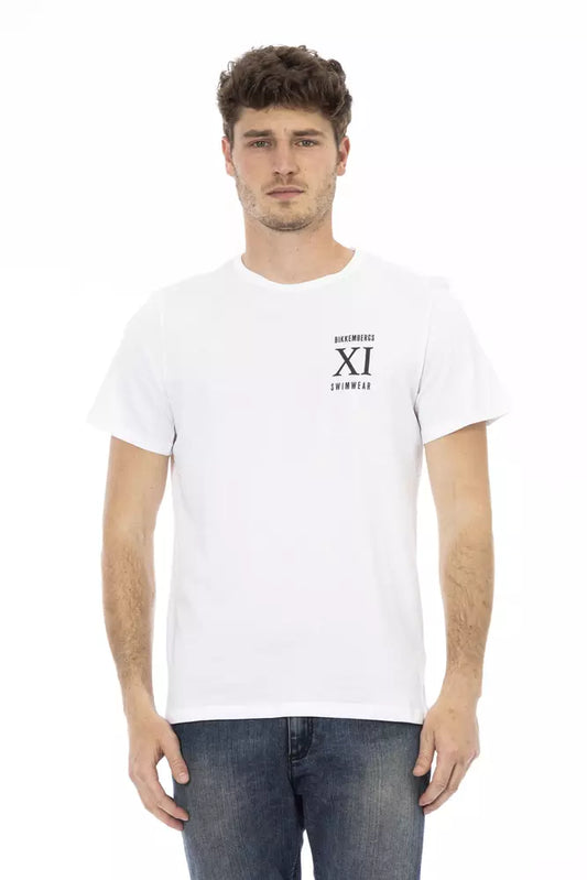 White t-shirt with graphic print on front