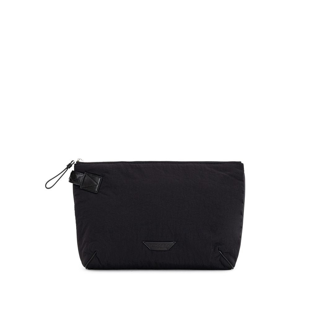 Black pouch with zipper closure