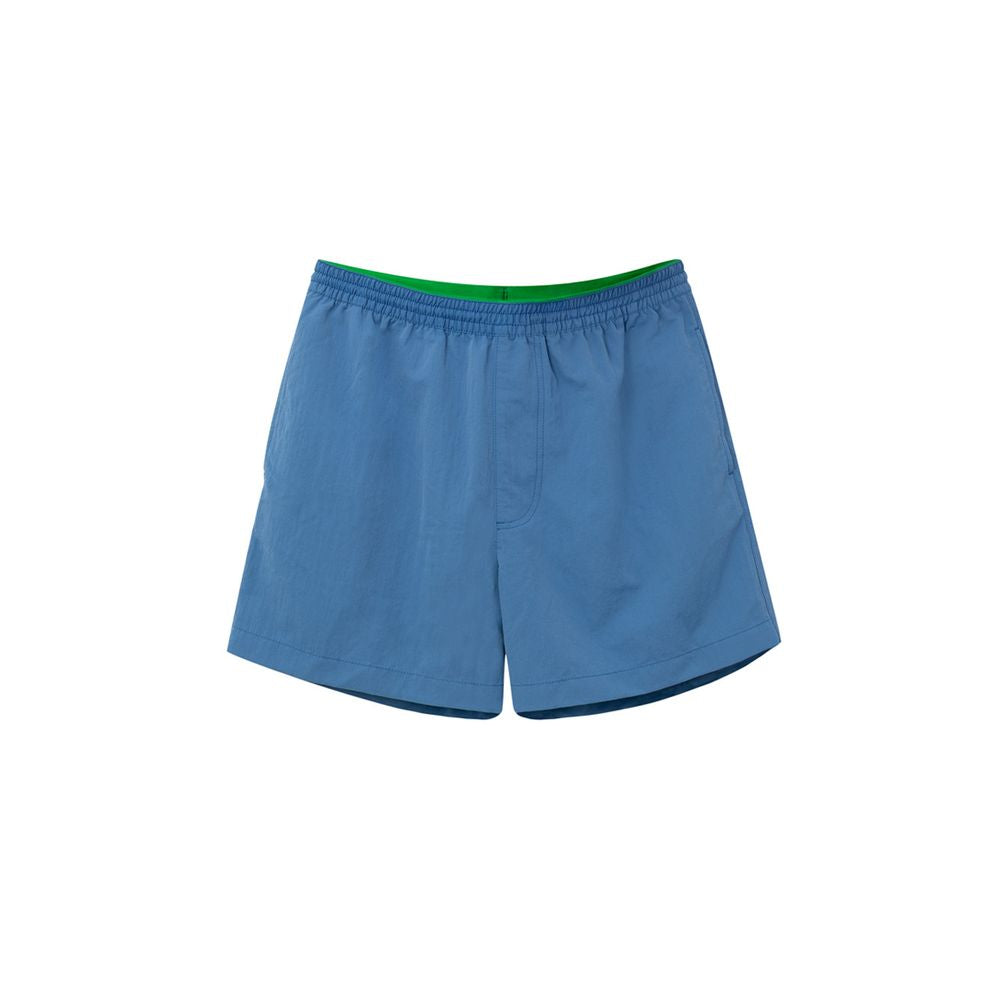 Blue shorts with green trim