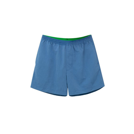 Blue shorts with green trim