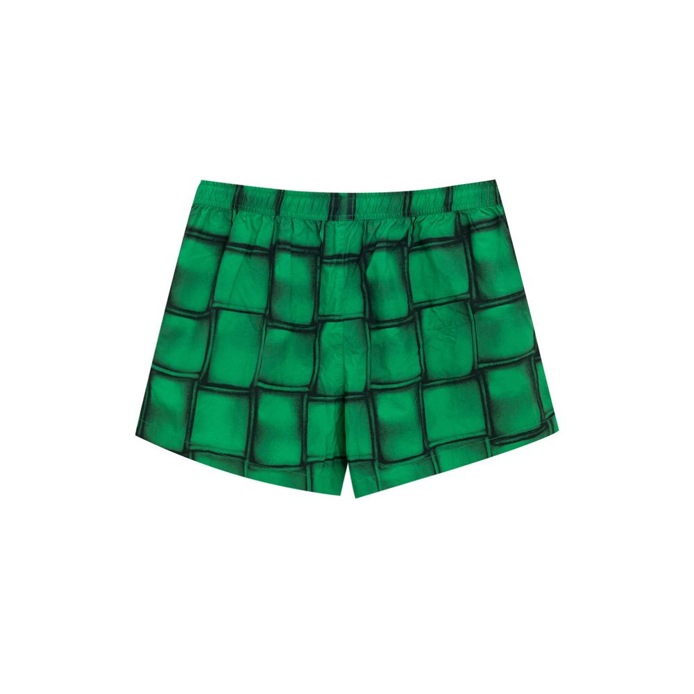 Green quilted shorts
