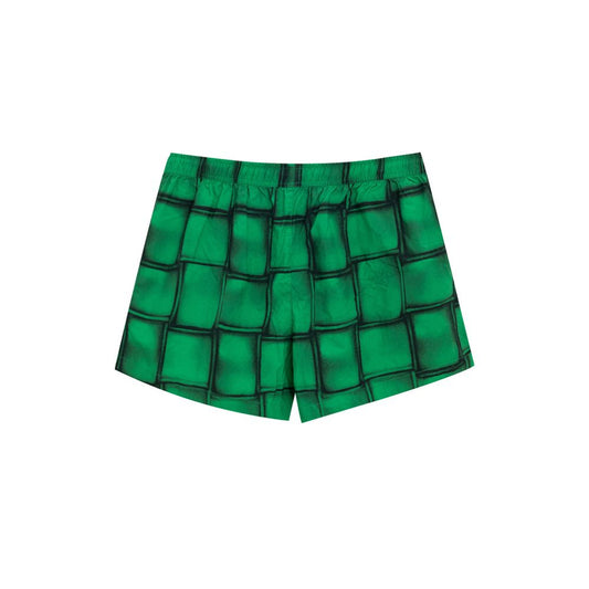 Green quilted shorts