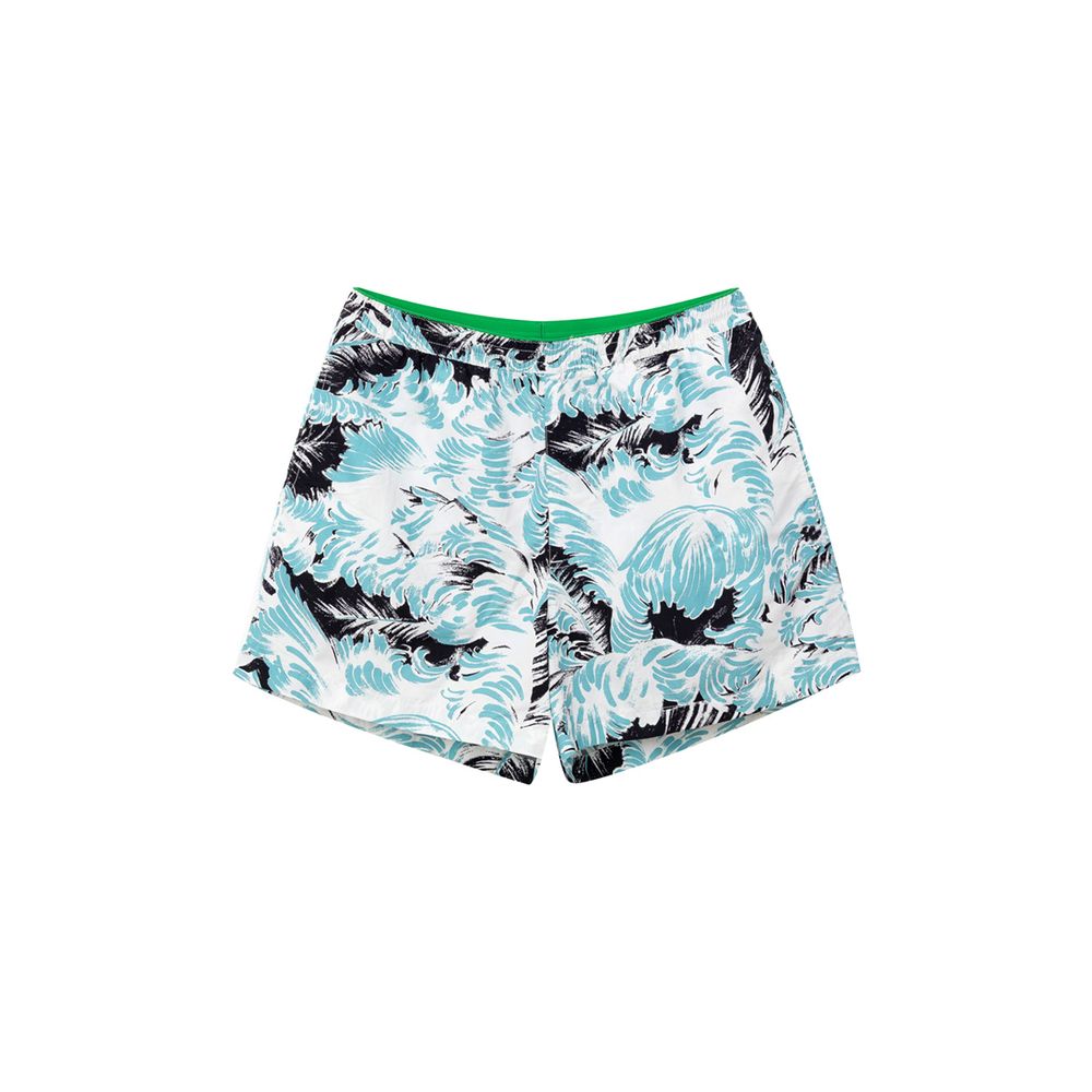 Blue and white patterned shorts