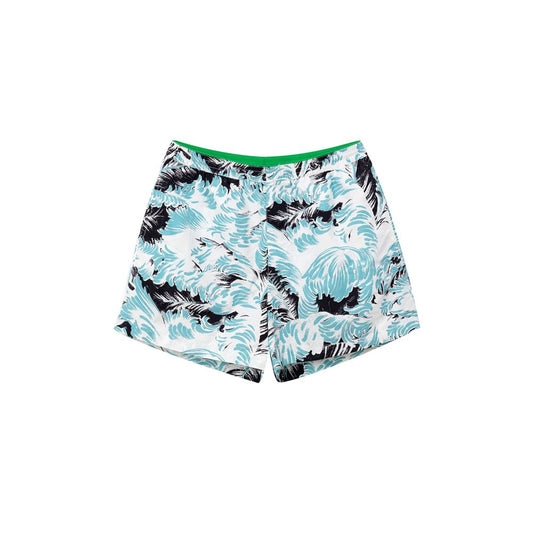 Blue and white patterned shorts