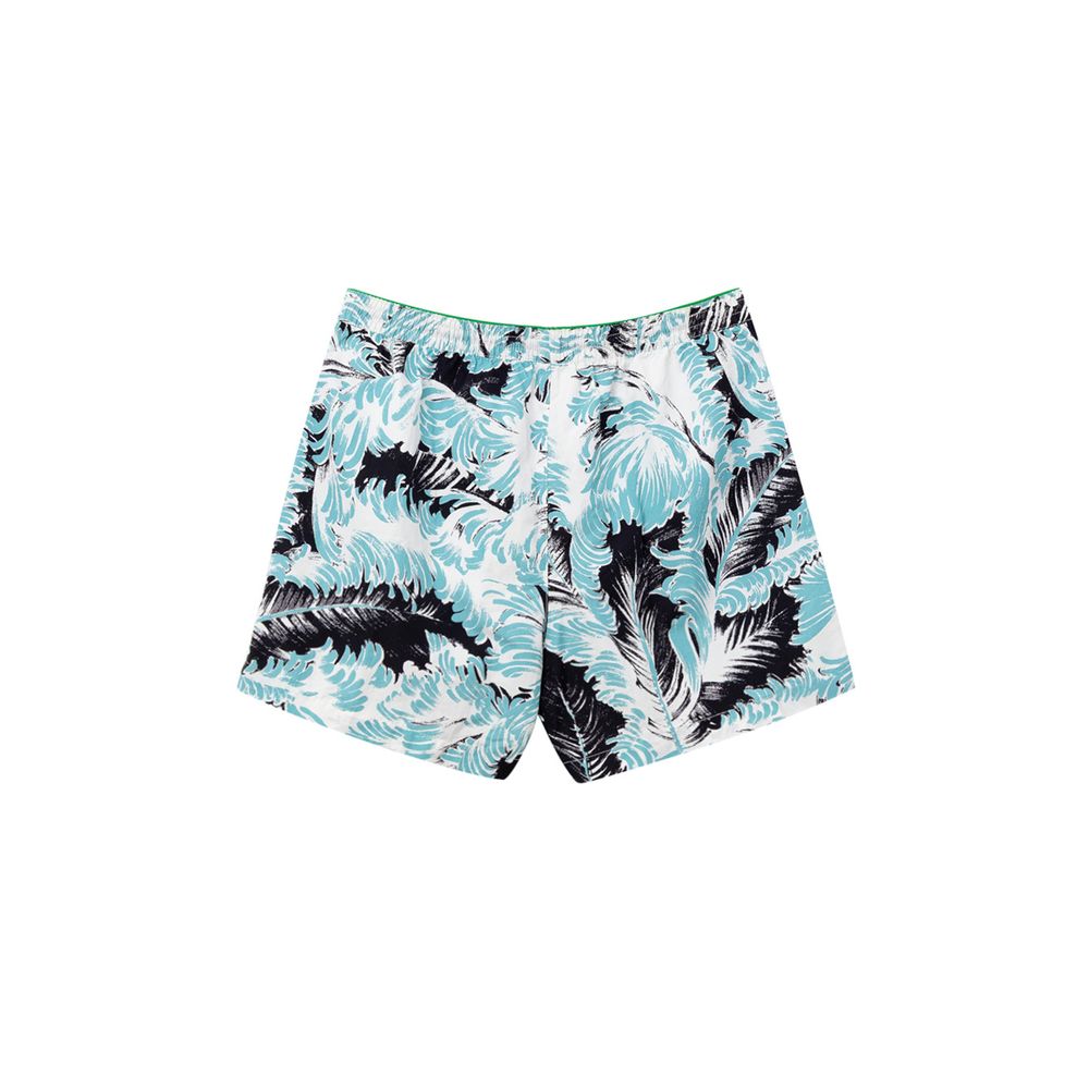 Blue and white patterned shorts