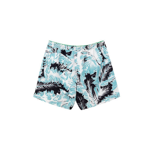 Blue and white patterned shorts