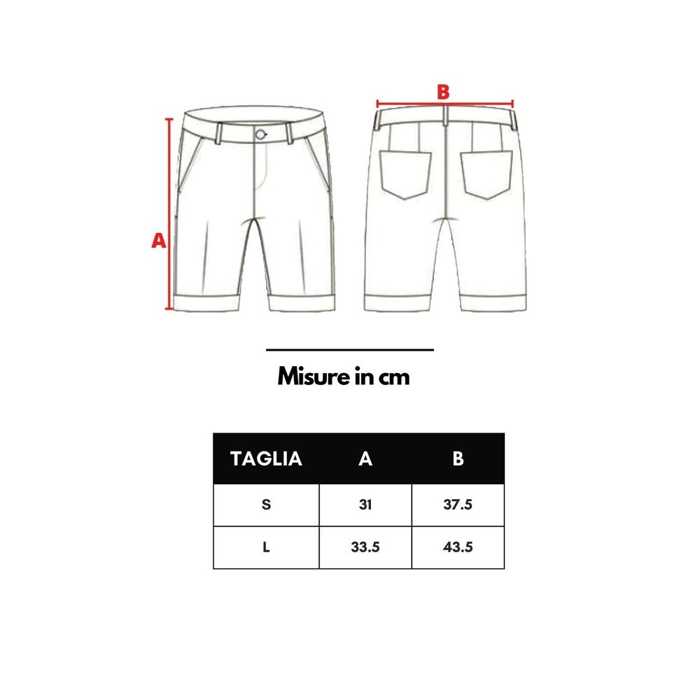 Pair of men's shorts in two sizes for comparison