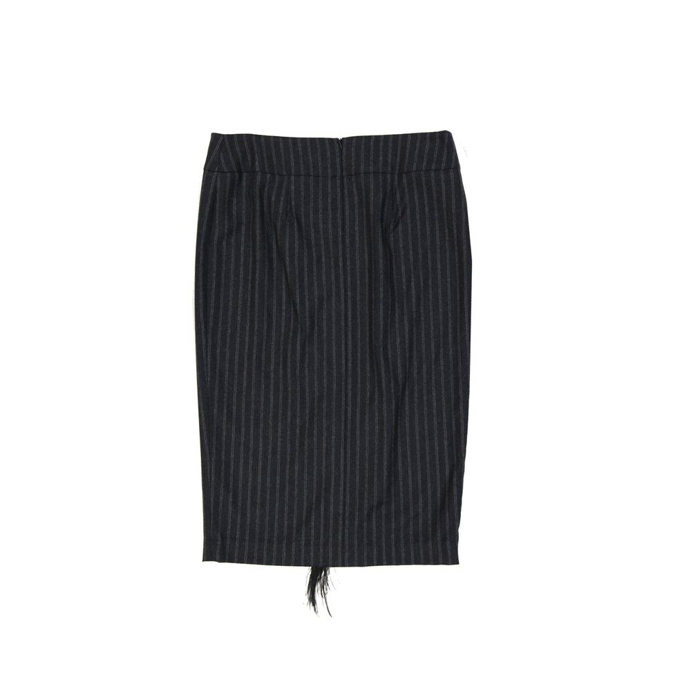 Black pencil skirt with vertical stripes