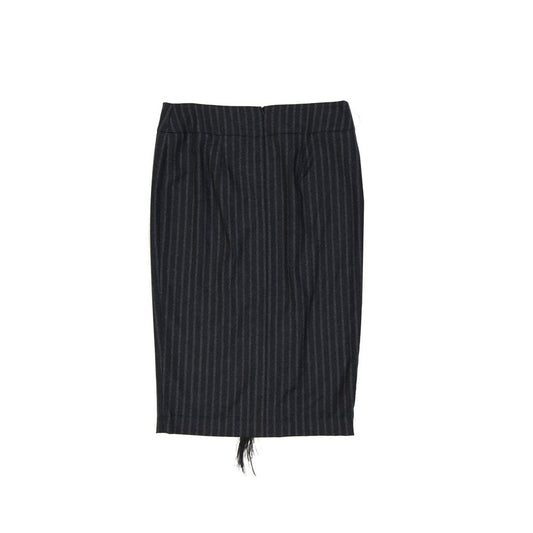 Black pencil skirt with vertical stripes