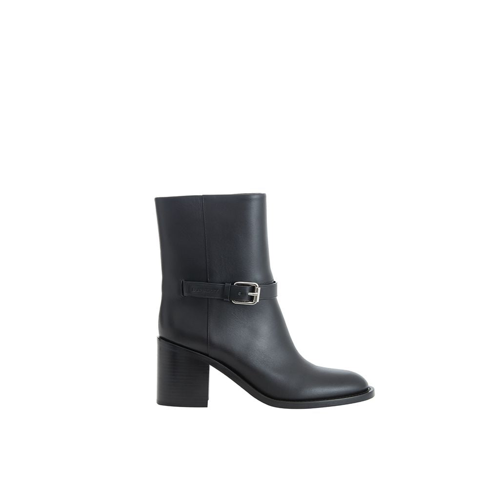 Black leather boot with a strap around the ankle