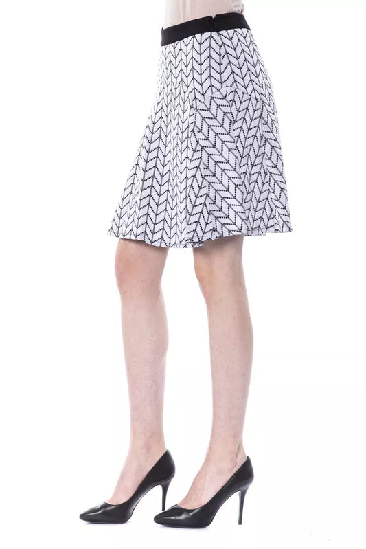 Black and white skirt with patterned design