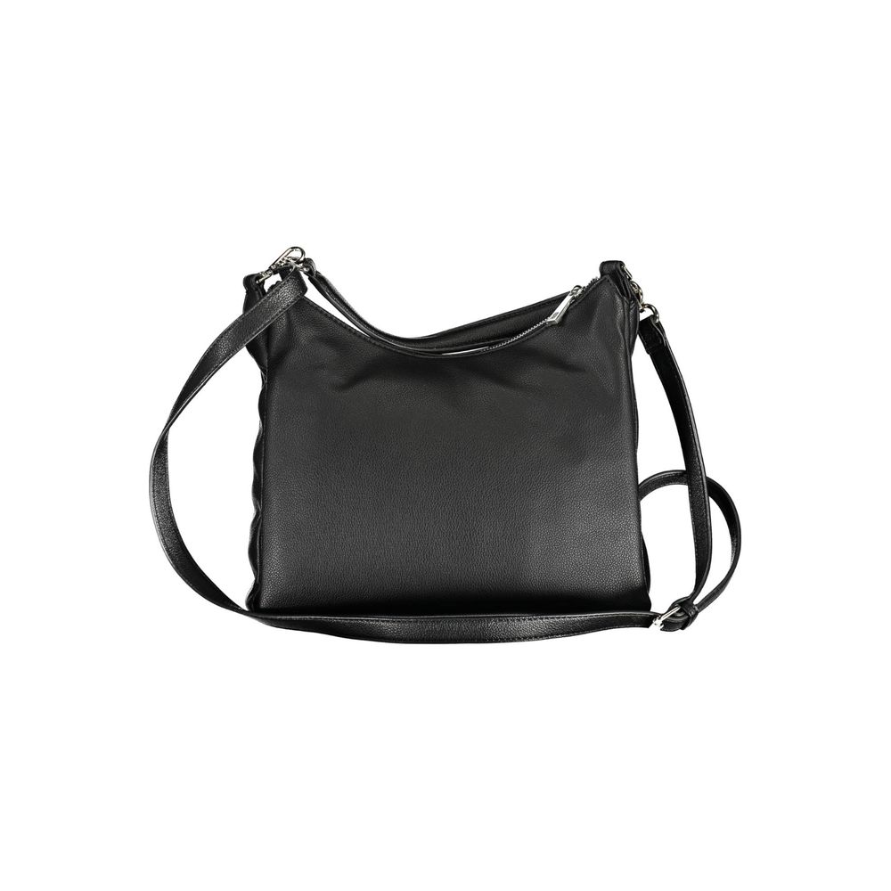 Black leather crossbody bag with adjustable straps