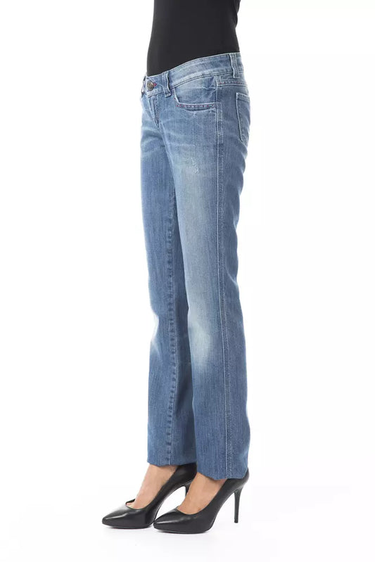 Woman wearing blue jeans