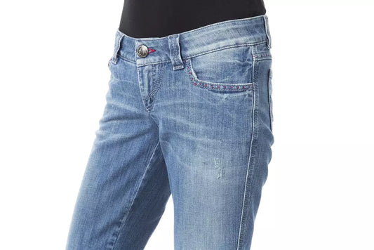 Pair of blue jeans on a person