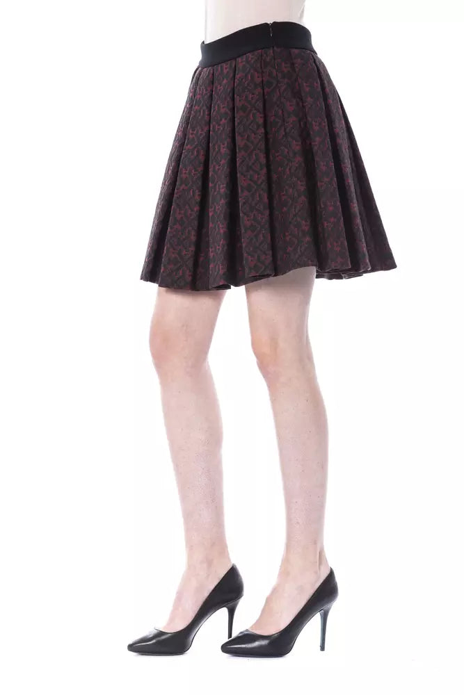 Black skirt with red pattern on legs