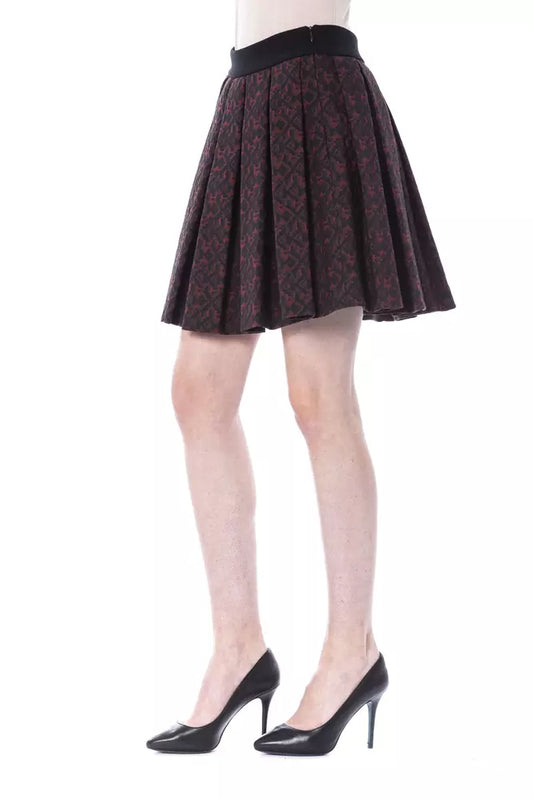 Black skirt with red pattern on legs