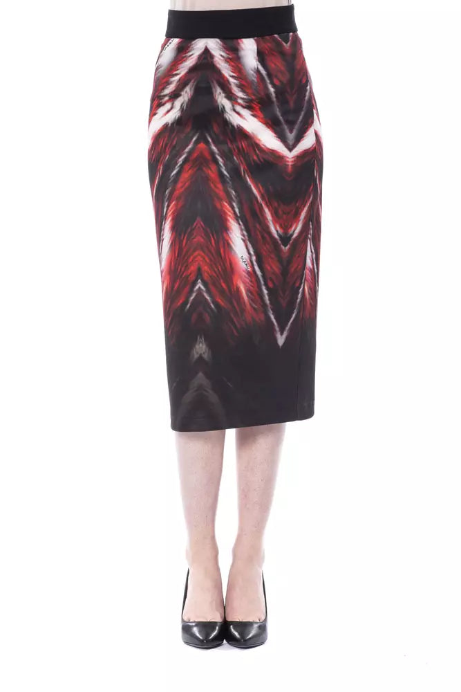 Skirt with red and black pattern