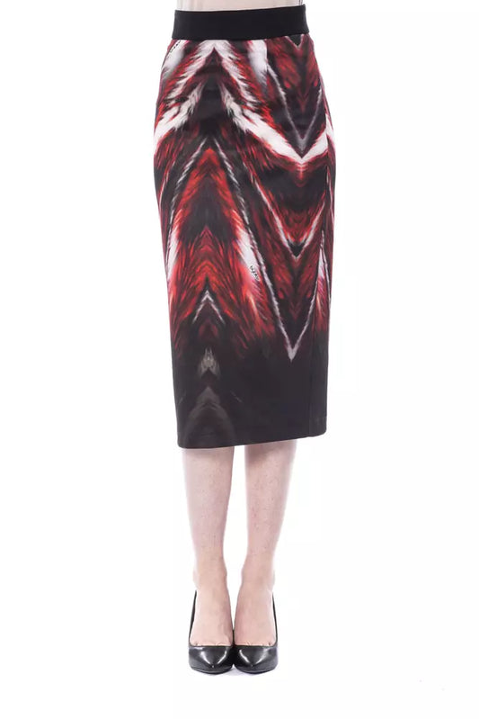 Skirt with red and black pattern
