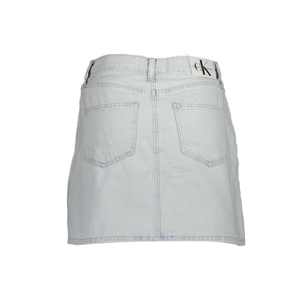 Light blue denim skirt with pockets