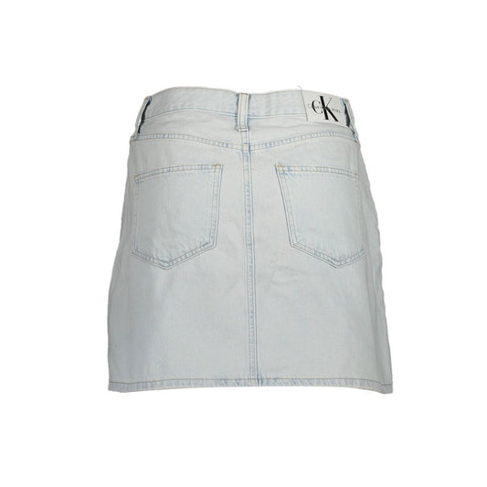 Light blue denim skirt with pockets