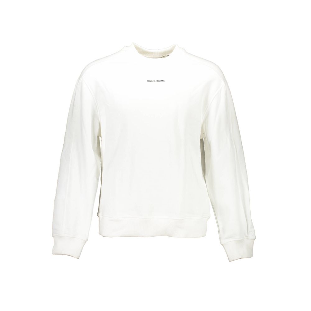 White long sleeve sweatshirt with logo on front